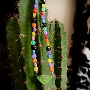 Prada Colorful Beaded Necklace with Smiley Faces